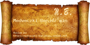 Medveczki Benjámin névjegykártya